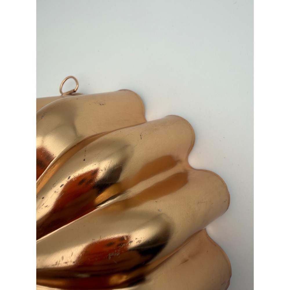 Vintage Copper Aluminum Fluted Scalloped Cake Gelatin Mold 3.5 Cup Wall Decor - Picture 8 of 12